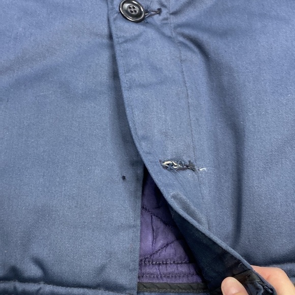 VINTAGE Military B-940 Blue Fur Hooded Puffer Puffy Jacket Men’s XL - Picture 14 of 15